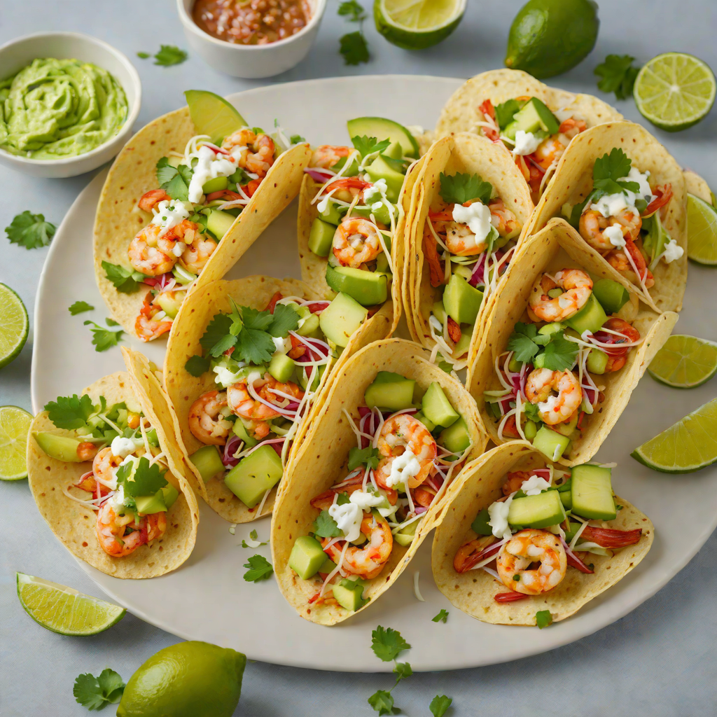 Citrus-Honey Tequila Shrimp Tacos with Avocado Crema