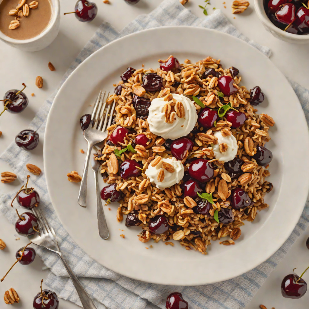 Baked Chocolate-Cherry Oatmeal with Walnuts