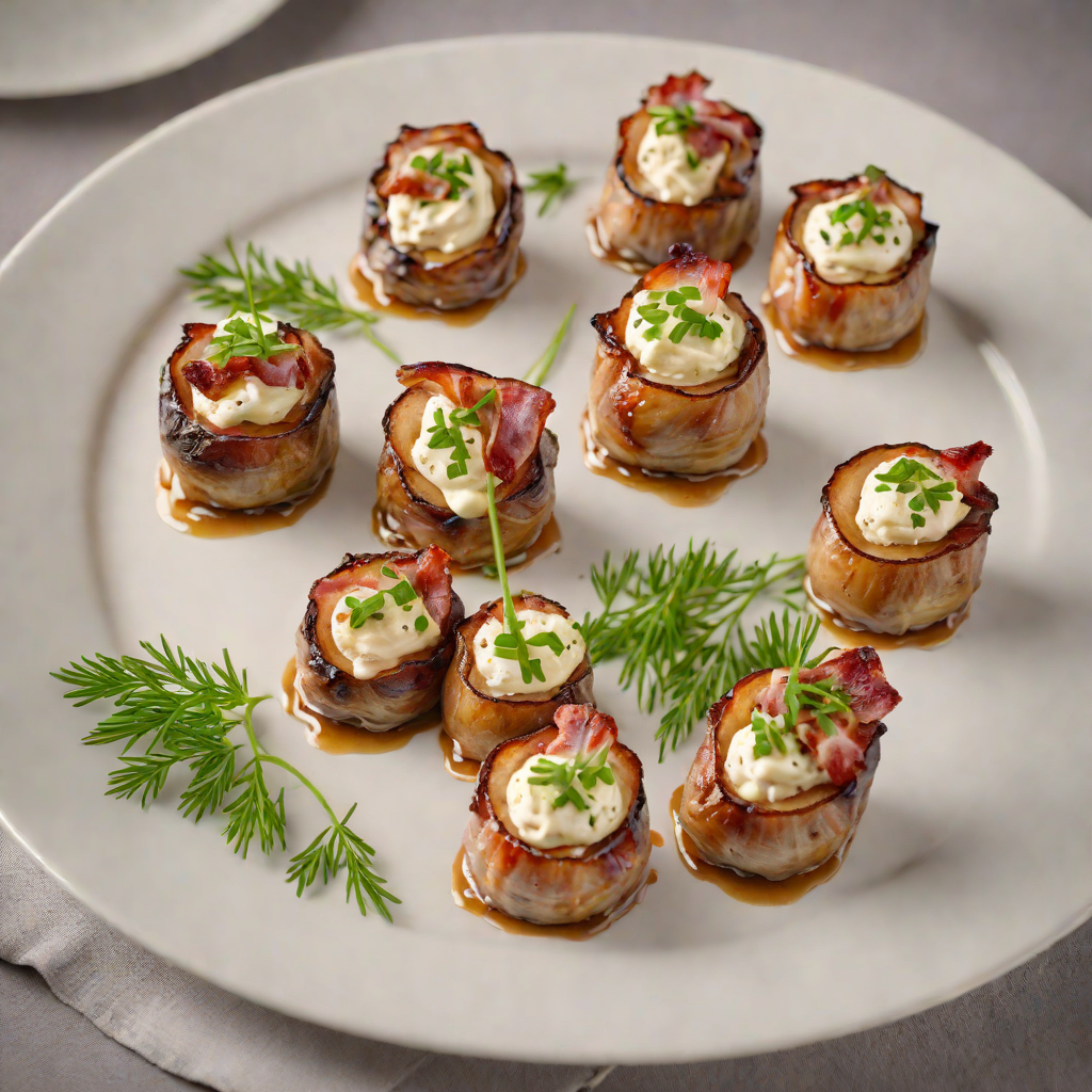 Bacon-Wrapped Stuffed Mushrooms with Cream Cheese and Chives