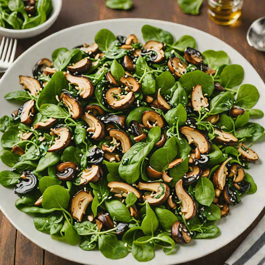 Sautéed Spinach and Mushroom Salad with Balsamic Glaze