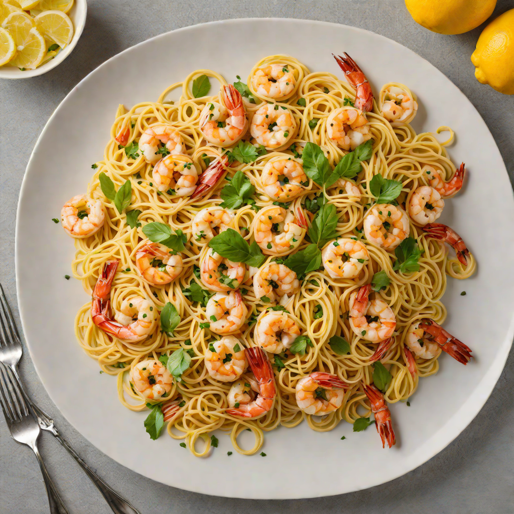 Vodka and Citrus Shrimp Pasta with Garlic Butter Sauce