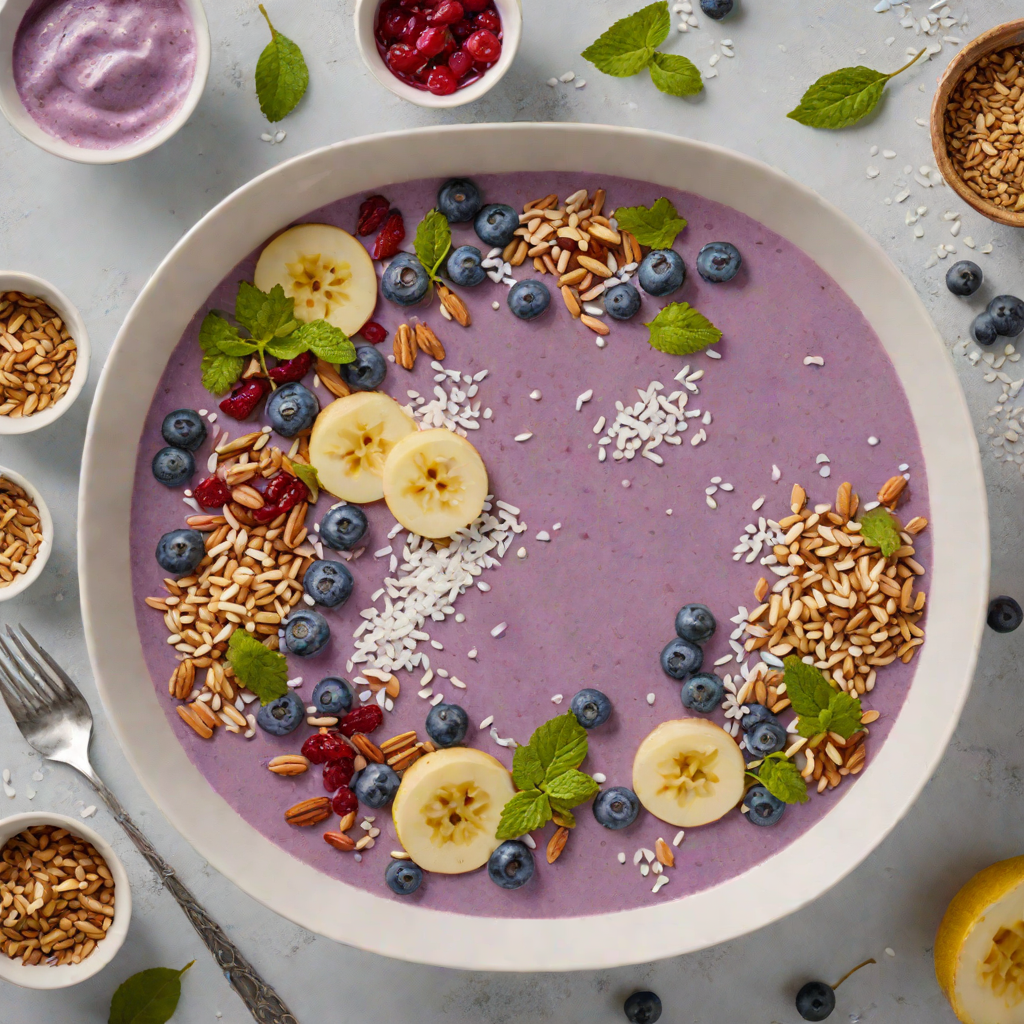 Icy Blueberry Smoothie Bowl with Coconut and Chia