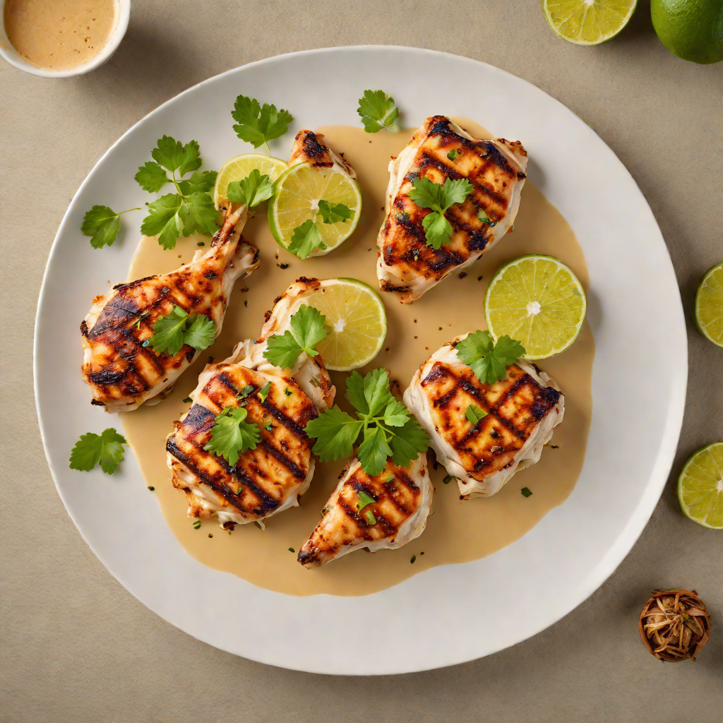 Grilled Coconut-Marinated Chicken with Brazilian Lime Sauce