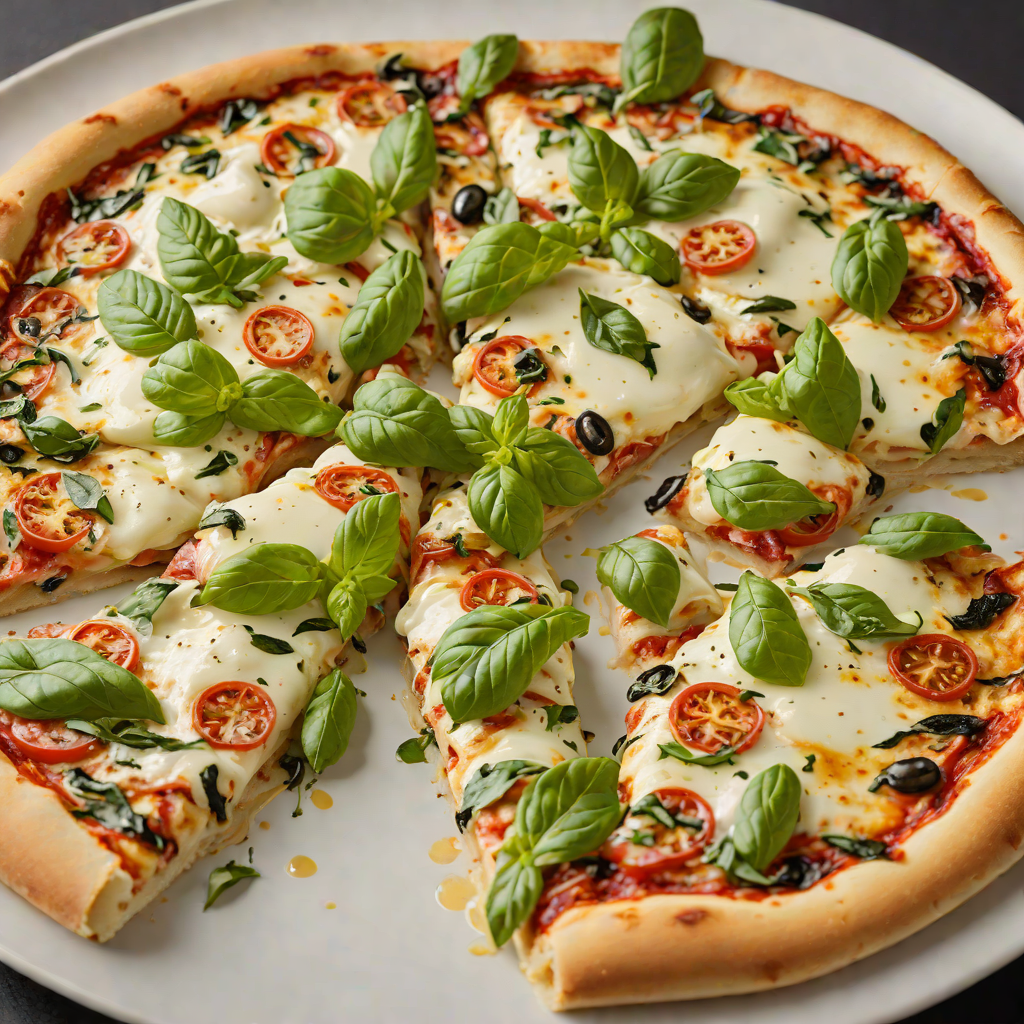 Wood-Fired Fresh Mozzarella Pizza with Basil and Olive Oil Drizzle