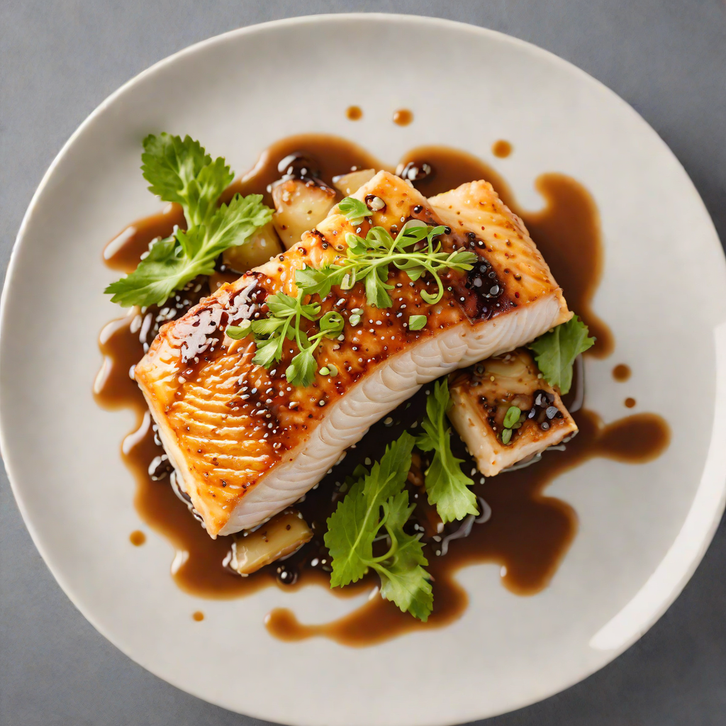 Pan-Seared Miso-Glazed Cod with Ginger-Soy Sauce