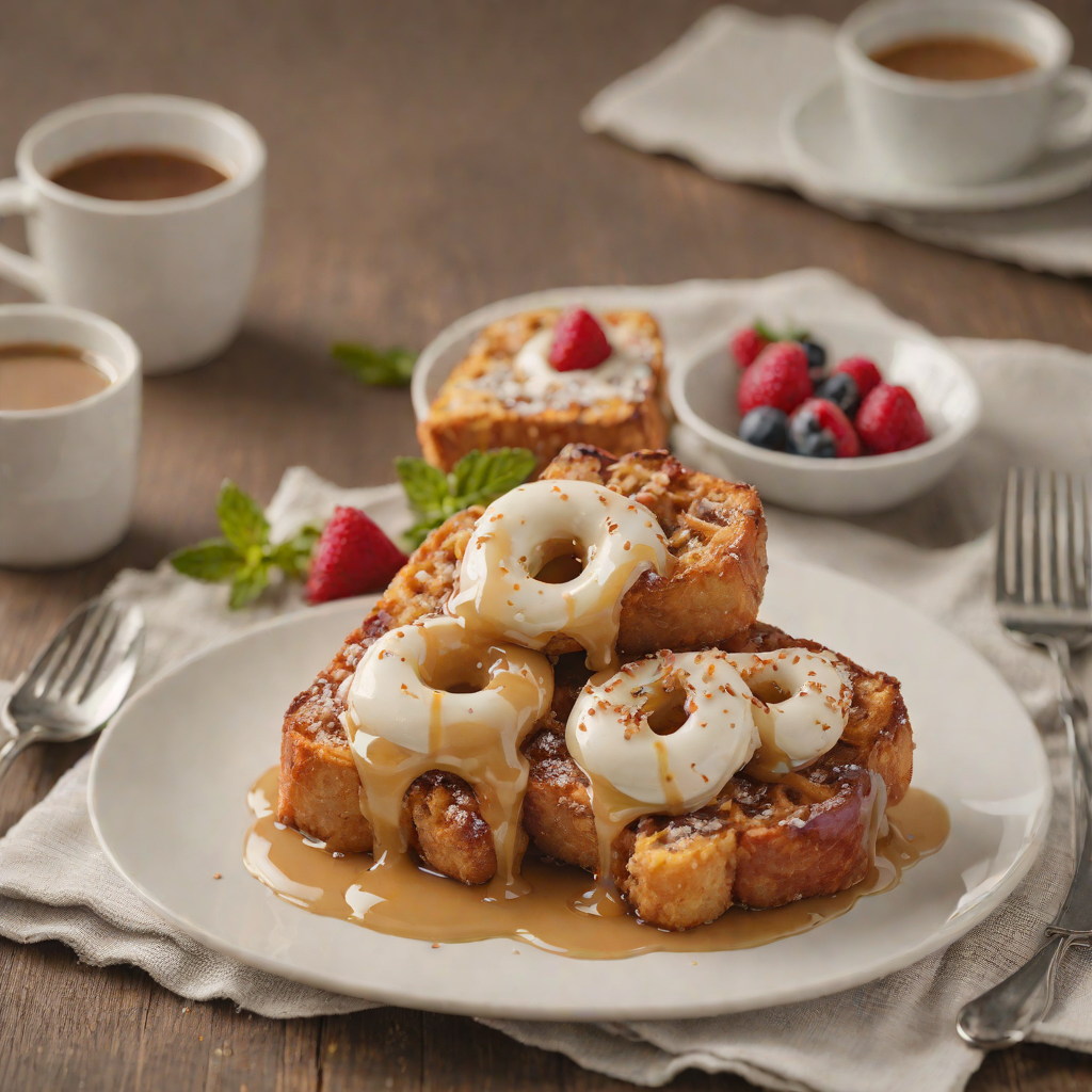 Vanilla Maple Donut French Toast Casserole