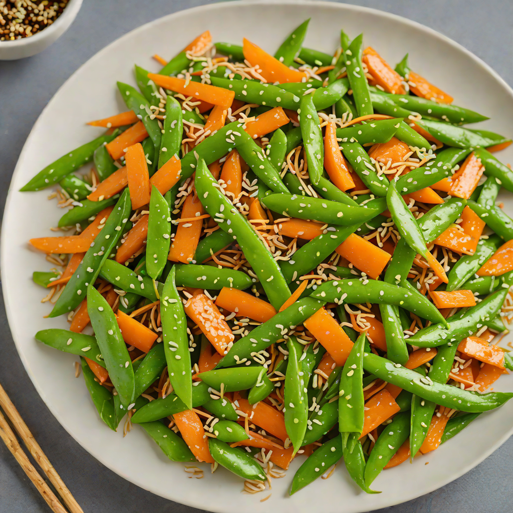 Snow Pea and Carrot Stir Fry with Sesame