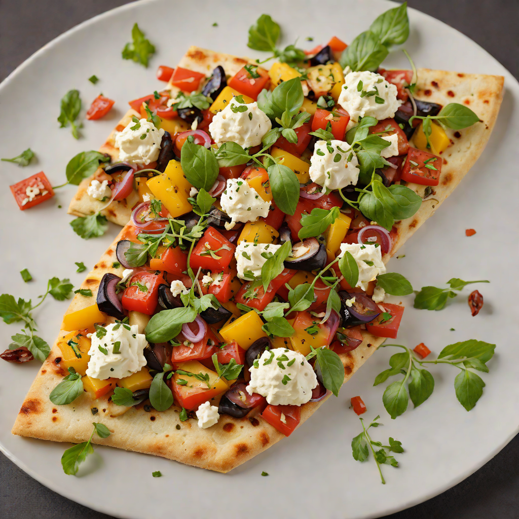 Broadway-Inspired Roasted Vegetable and Goat Cheese Flatbread