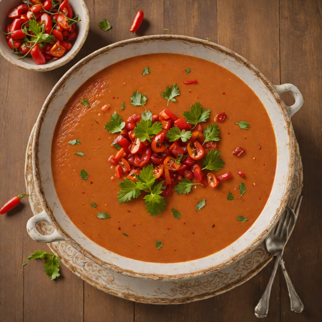 Sun-Dried Tomato and Roasted Red Pepper Gazpacho