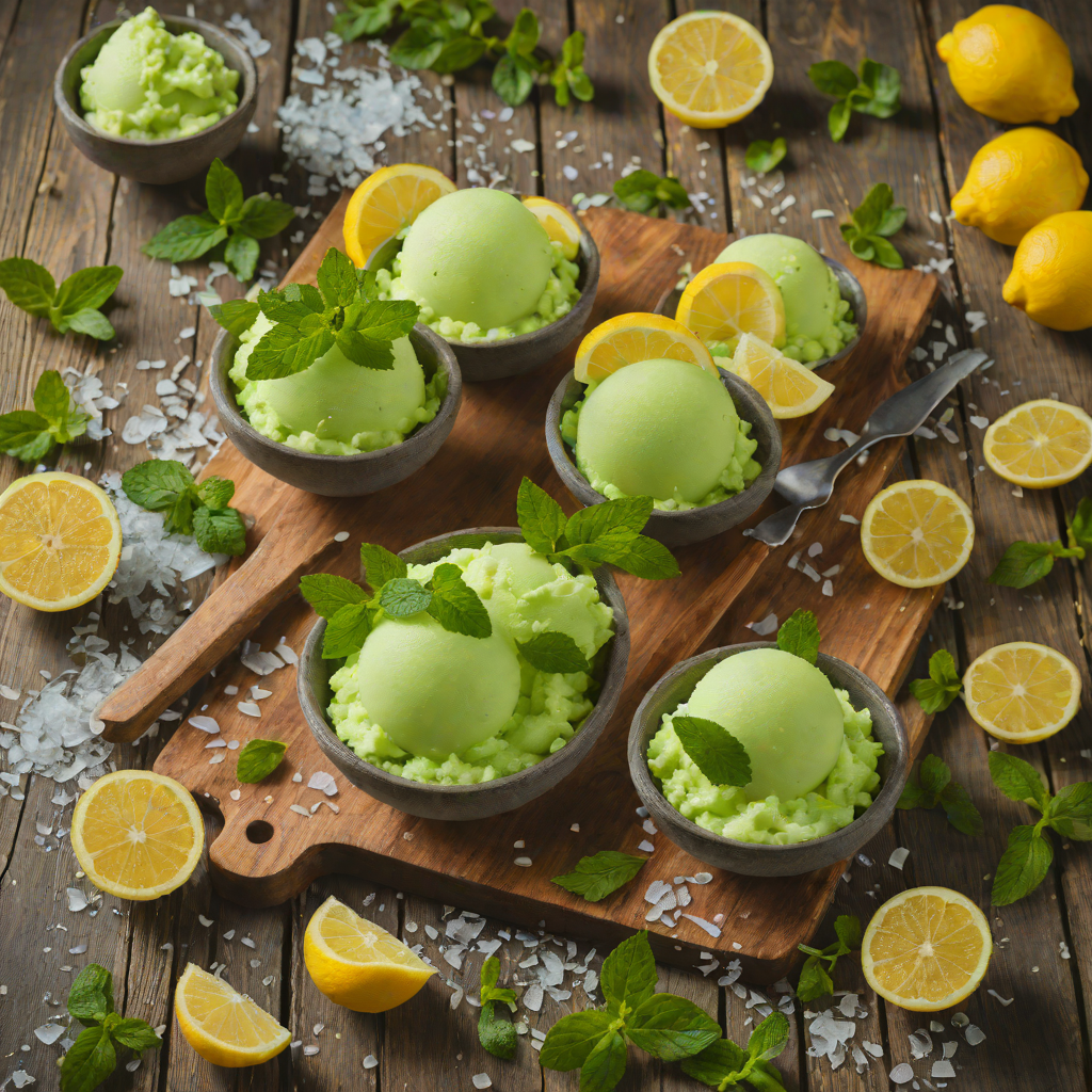 Frozen-Themed Icy Mint and Lemon Sorbet