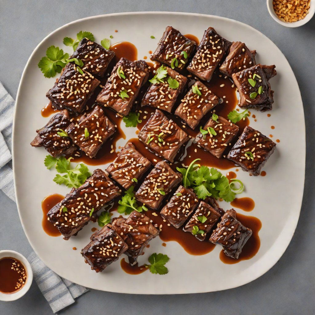 Grilled Korean-Style Beef Short Ribs with Sesame-Garlic Marinade