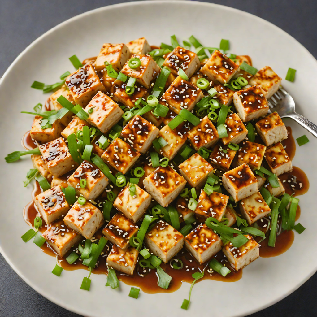 Stir-Fried Tofu with Shalala Garlic Sauce and Green Onions