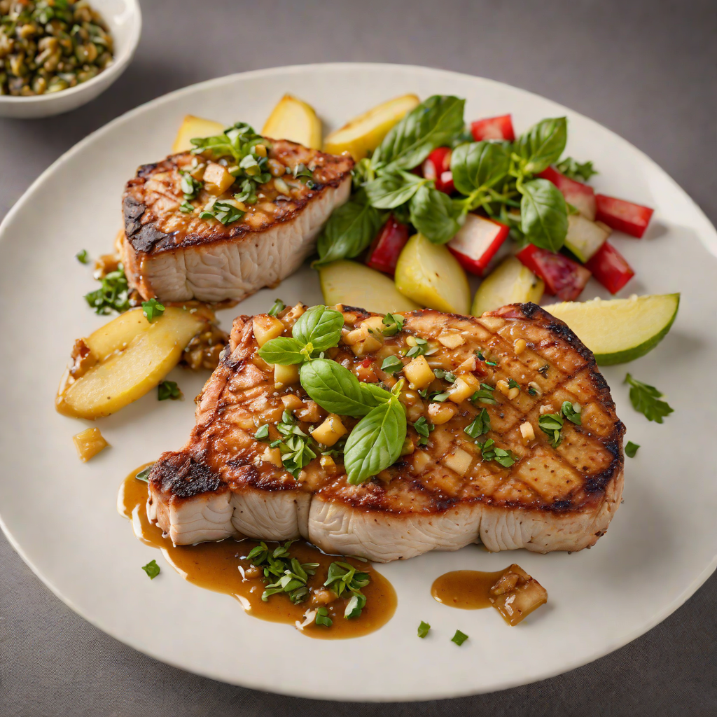 Pan-Seared Pork Chops with Apple-Basil Chutney