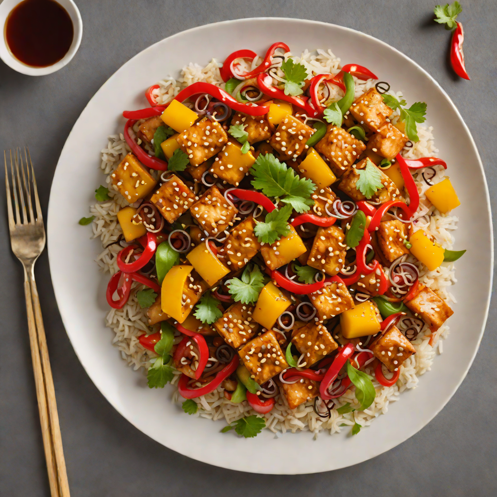 Ginger-Soy Glazed Tofu Stir Fry with Bell Peppers