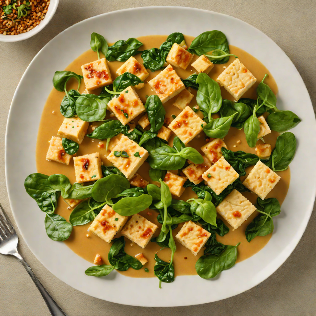 Sautéed Tofu with Coconut Curry and Baby Spinach