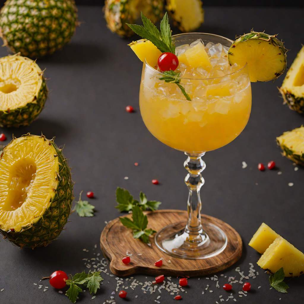 Mezcal-Infused Spicy Pineapple Punch Cocktail