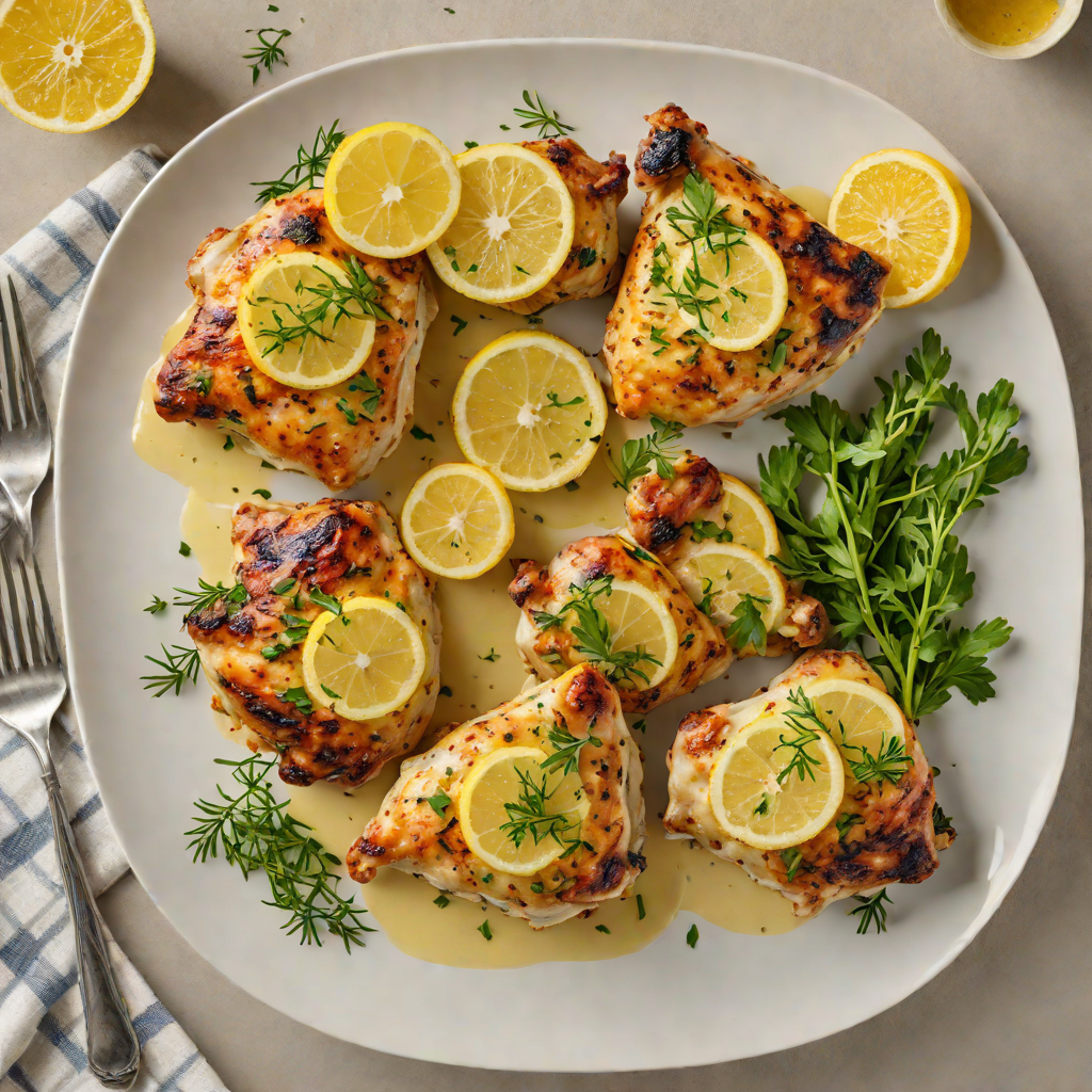Oven-Roasted Lemon-Garlic Chicken Thighs with Herb Butter