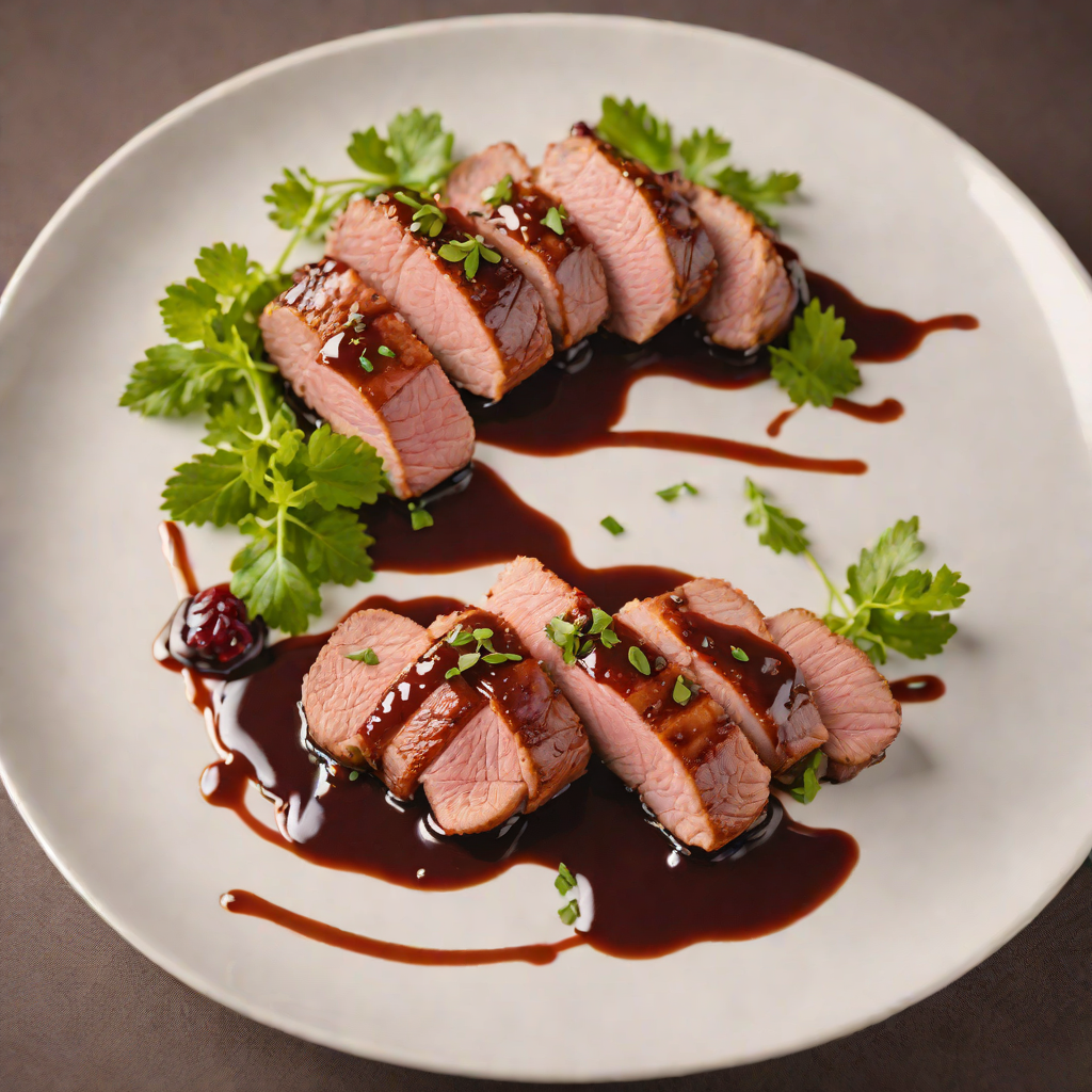 Seared Iberian Pork Tenderloin with Red Wine Reduction