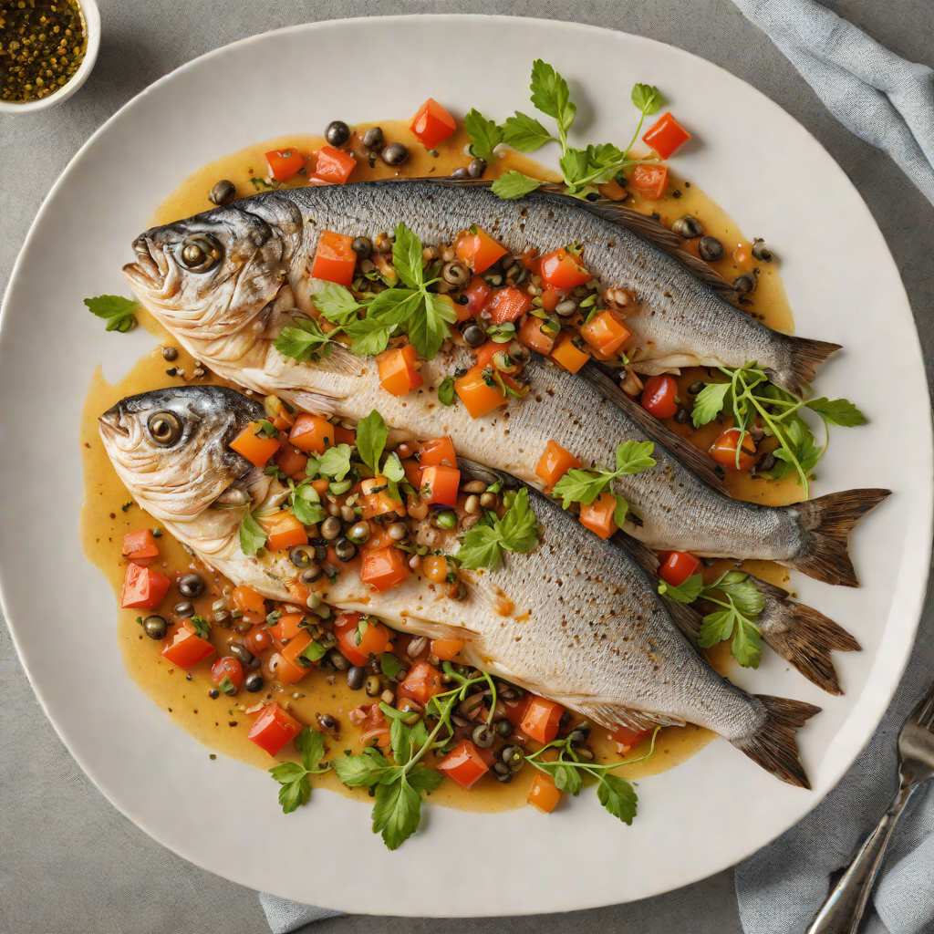 Pan-Seared Sea Bream with Tomato-Caper Sauce and Fresh Oregano