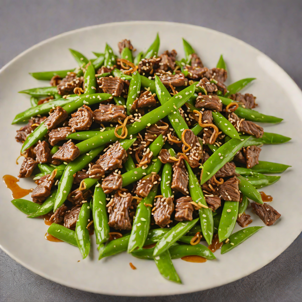 Stir-Fried Beef Back Strips with Ginger and Snow Peas