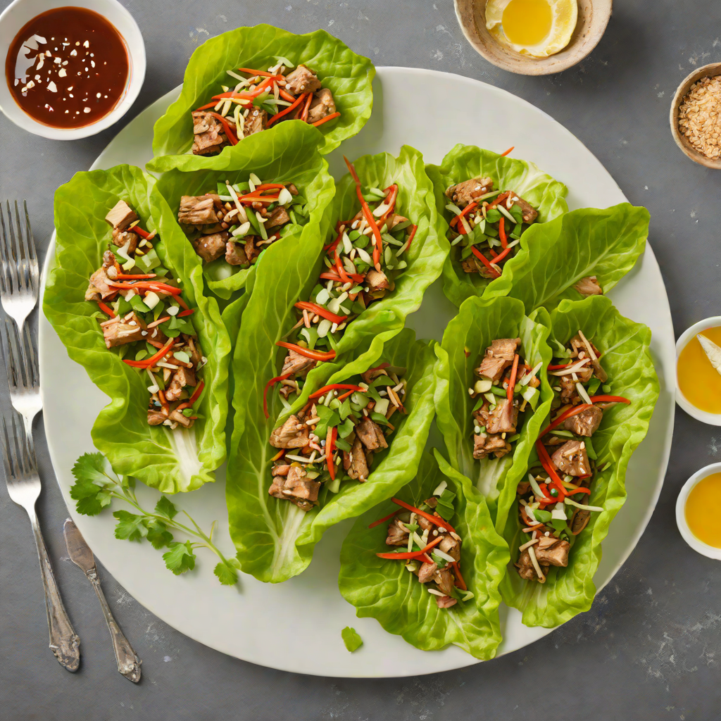Keto Asian-Style Pork Lettuce Wraps with Ginger and Garlic