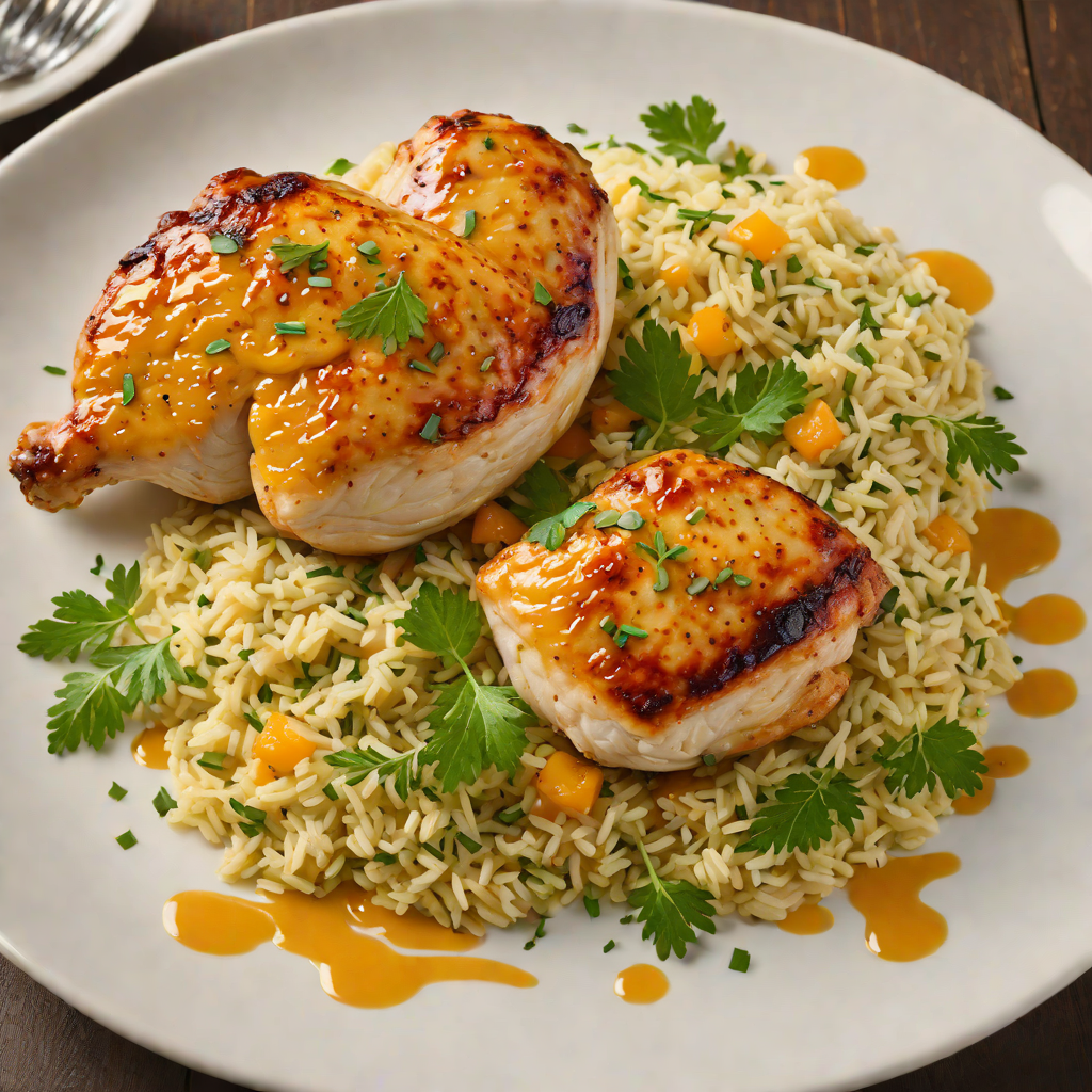 Melodic Citrus-Glazed Chicken with Herb Risotto