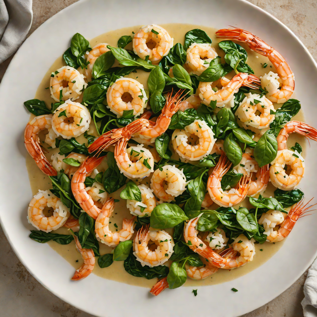 Sautéed Garlic Shrimp with Coconut Milk and Spinach