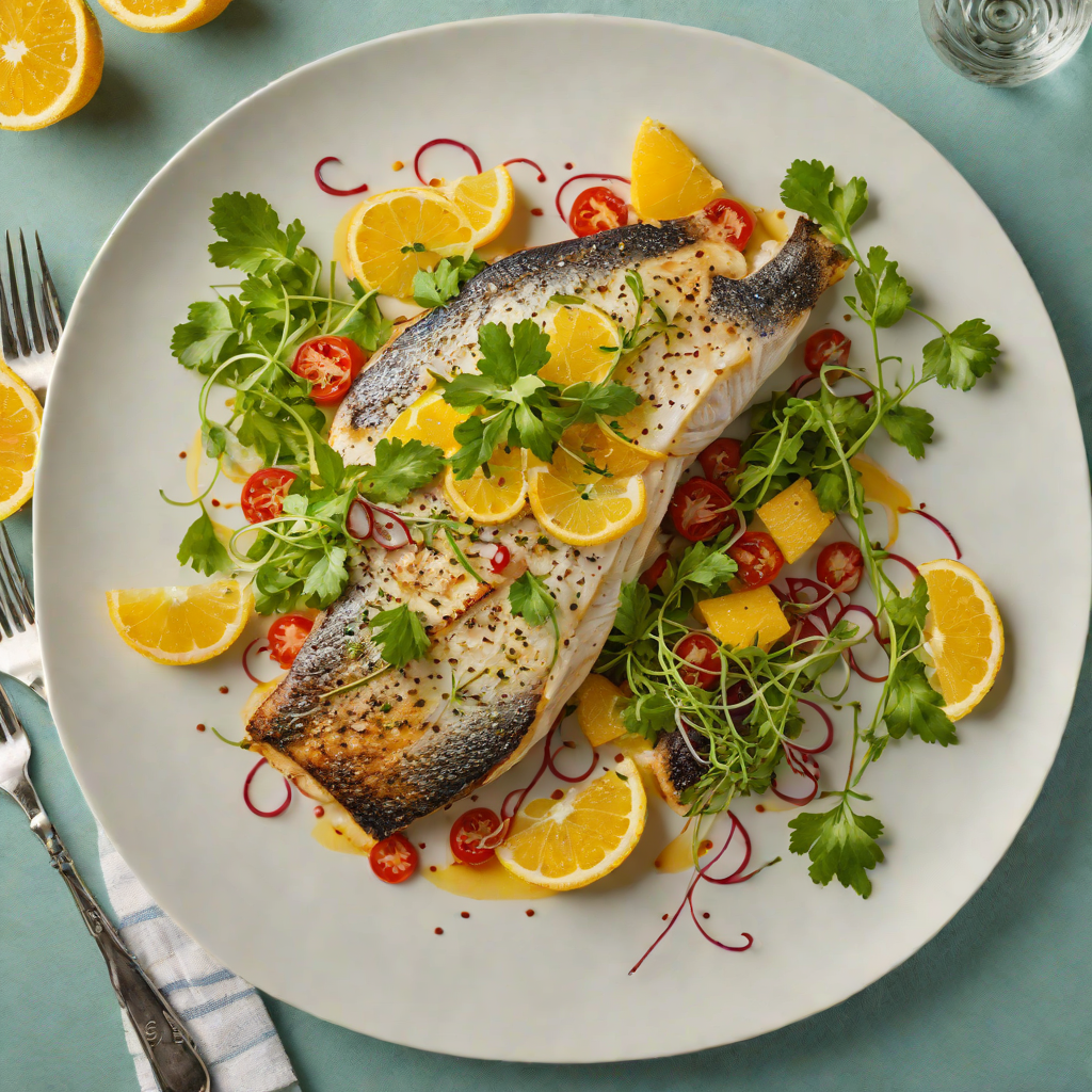 Pan-Seared Sea Bass with Citrus and Herb Salad