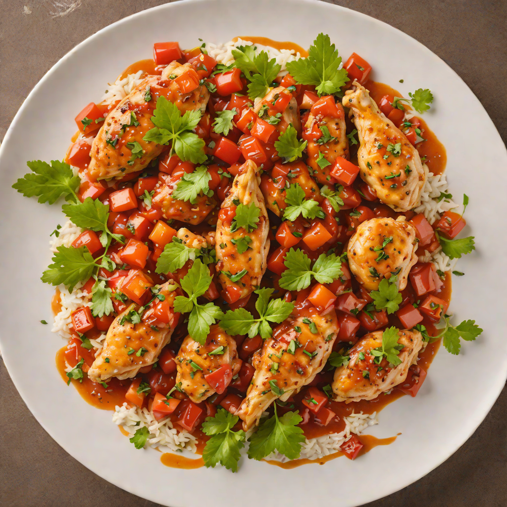Sautéed Chicken with Turkish Tomato and Pepper Sauce