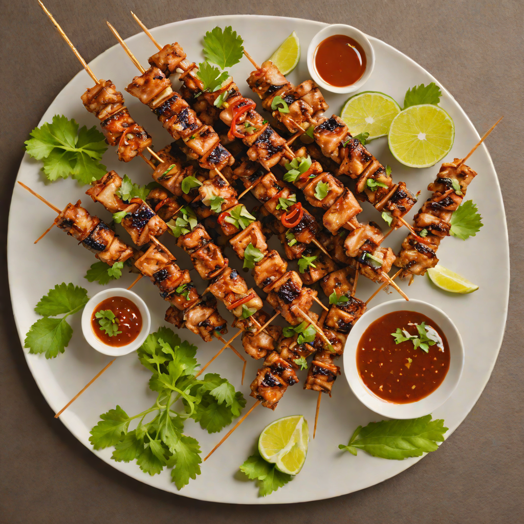 Grilled Isan-Style Pork Skewers with Spicy Dipping Sauce