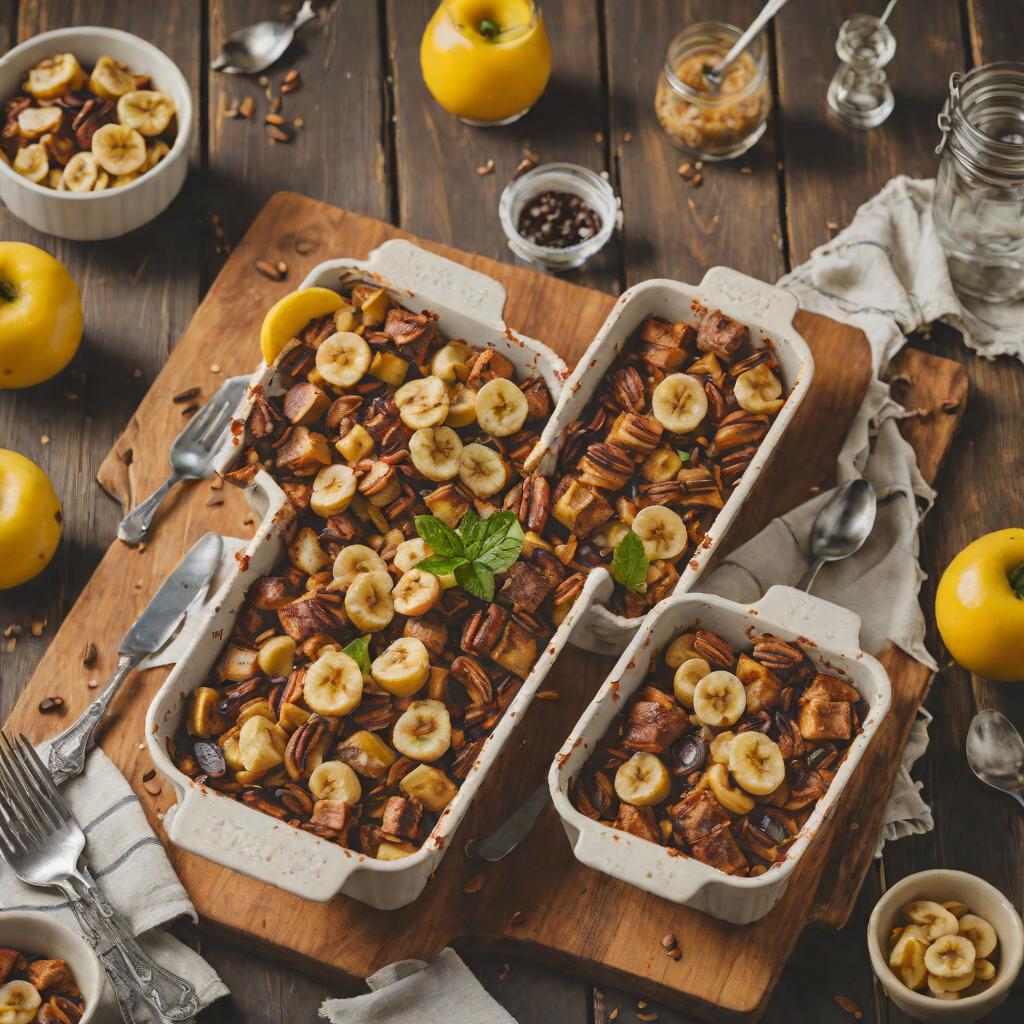 Rum-Spiced Caramelized Banana Bread Pudding