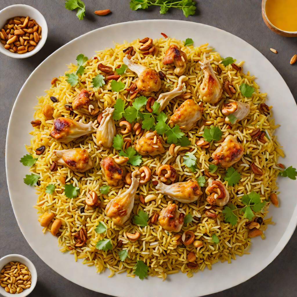 Saffron-Infused Chicken Biryani with Toasted Cashews
