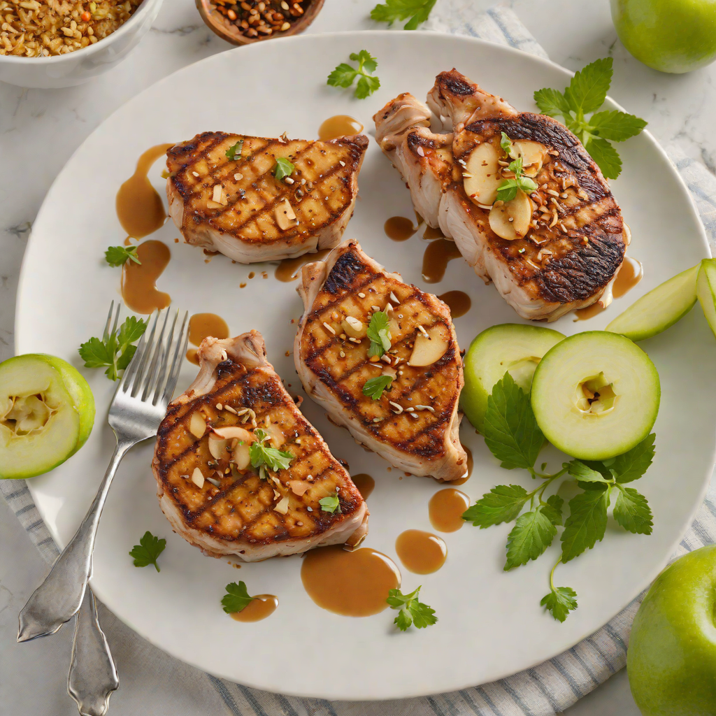 Pan-Seared Pork Chops with Apple and Caribbean Spice Rub