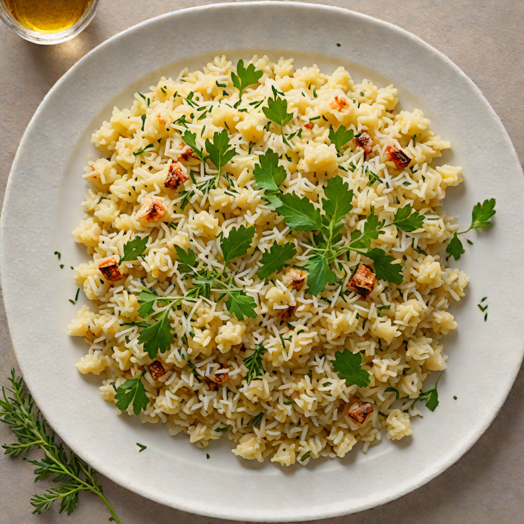 Cauliflower Rice Risotto with Parmesan and Thyme