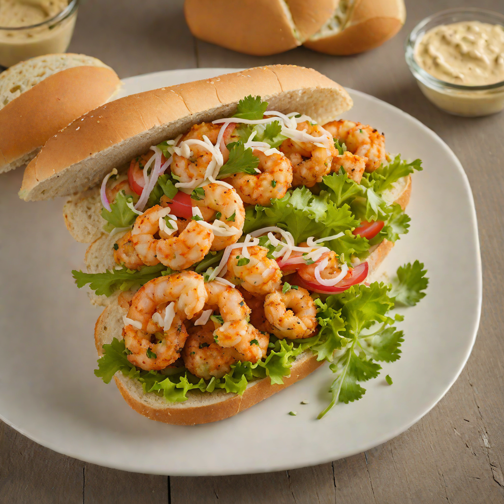 Creole-Spiced Shrimp Po’Boy Sandwich with Remoulade Sauce