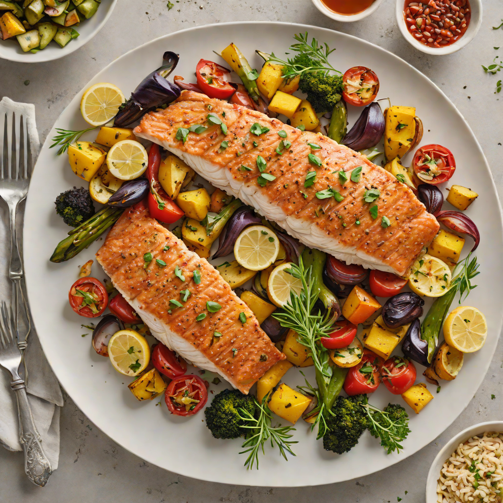 Sheet Pan Cajun-Spiced Redfish with Roasted Vegetables