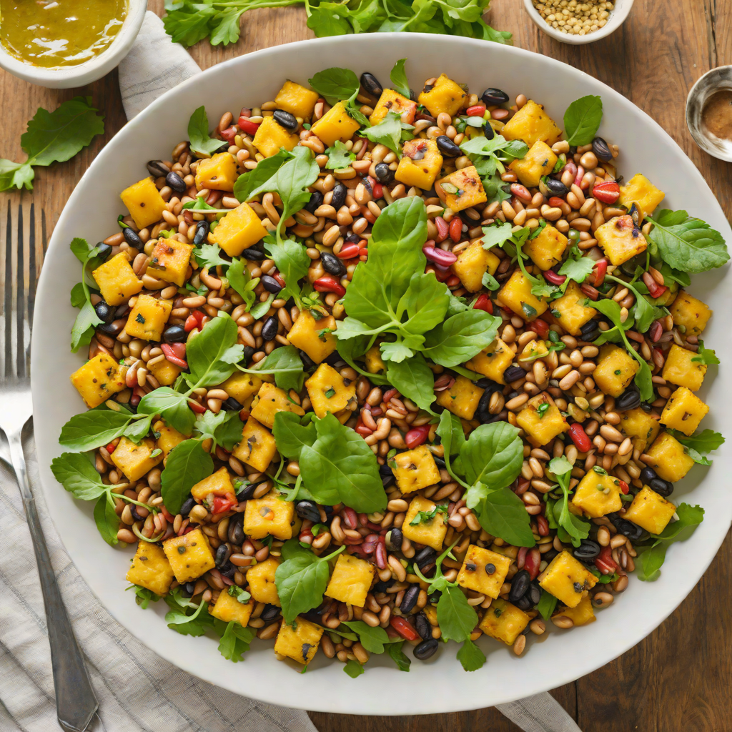 Lightly Fried Plantain and Black-Eyed Pea Salad with Spicy Dressing
