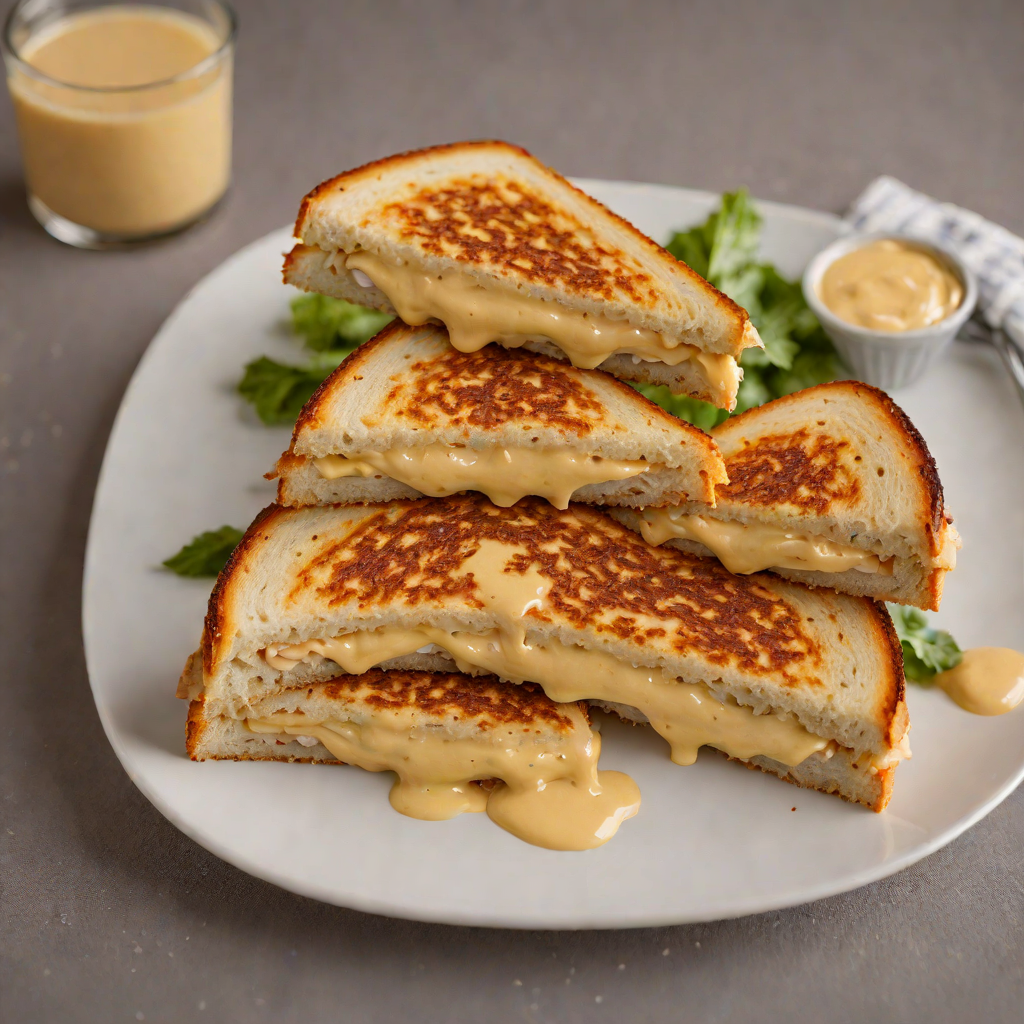 Guitar Pick-Inspired Grilled Cheese Sandwich with Spicy Aioli