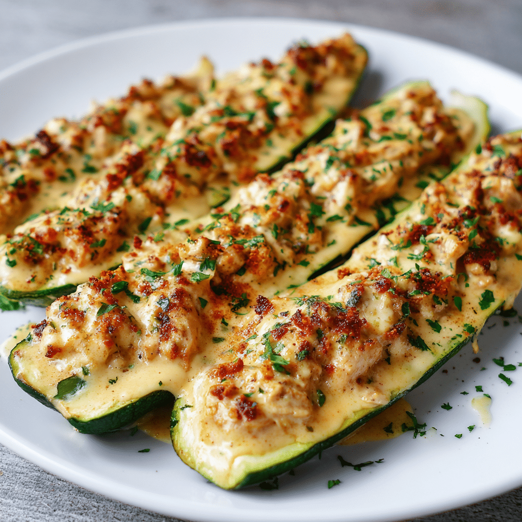 Turmeric-Glazed Chicken & Zucchini Boats