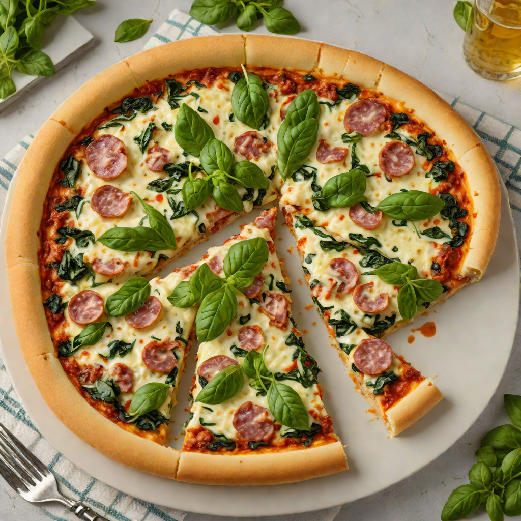 Deep-Dish Baked Sausage and Spinach Pizza