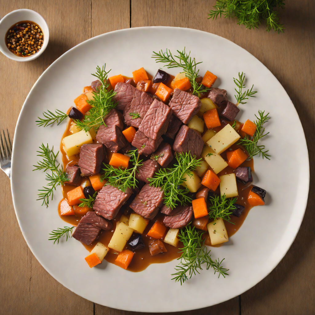 Norwegian-Style Braised Reindeer Meat with Juniper and Root Vegetables