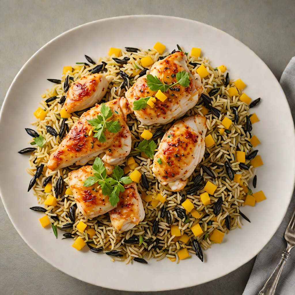 Sautéed Chicken with Saffron and Wild Rice Pilaf