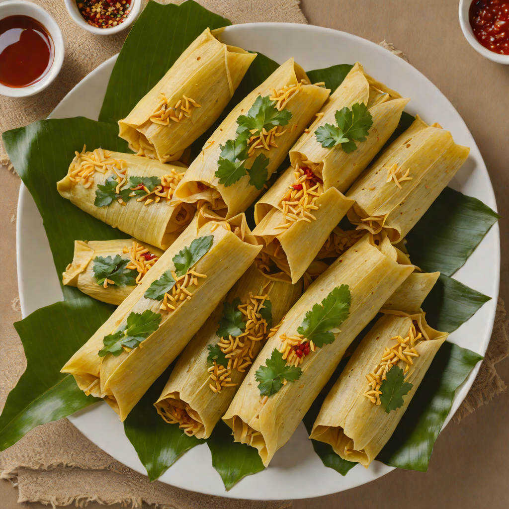 Oaxacan Corn Tamales Wrapped in Banana Leaves