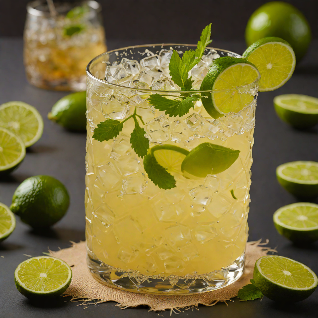Cachaça-Infused Caipirinha Cocktail with Lime and Sugar