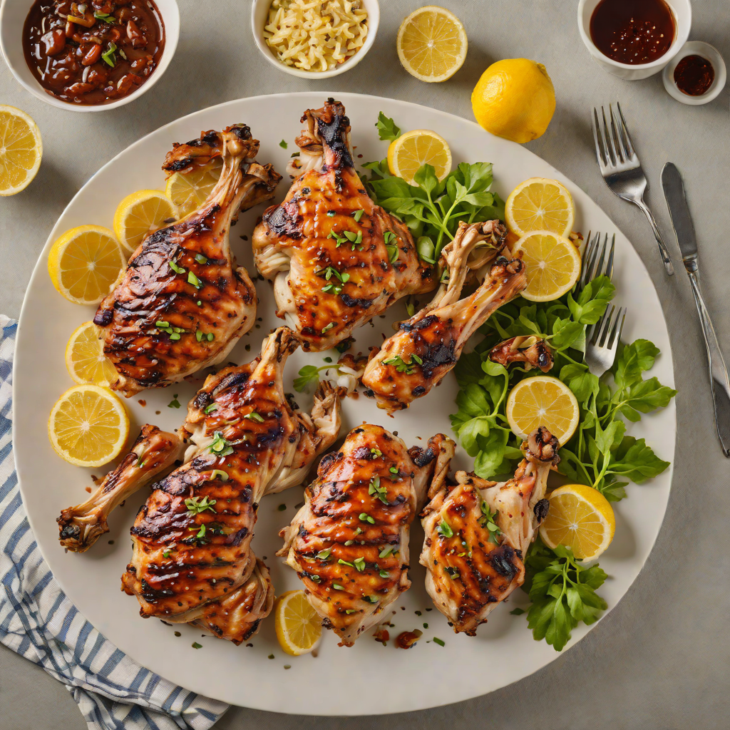 Grilled Lemon-Garlic Chicken with Roasted Back Ribs