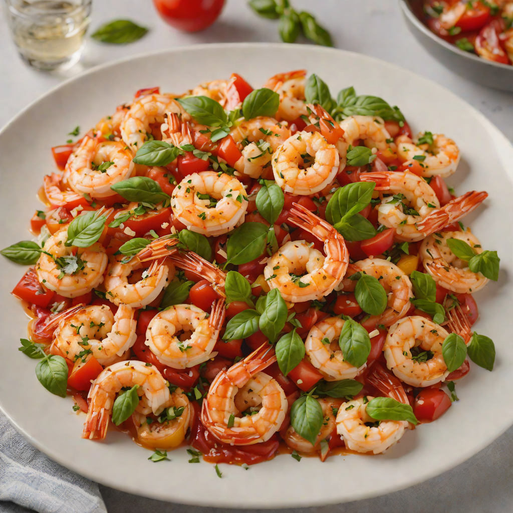 Tomato-Basil Shrimp Skillet with Garlic and Chili