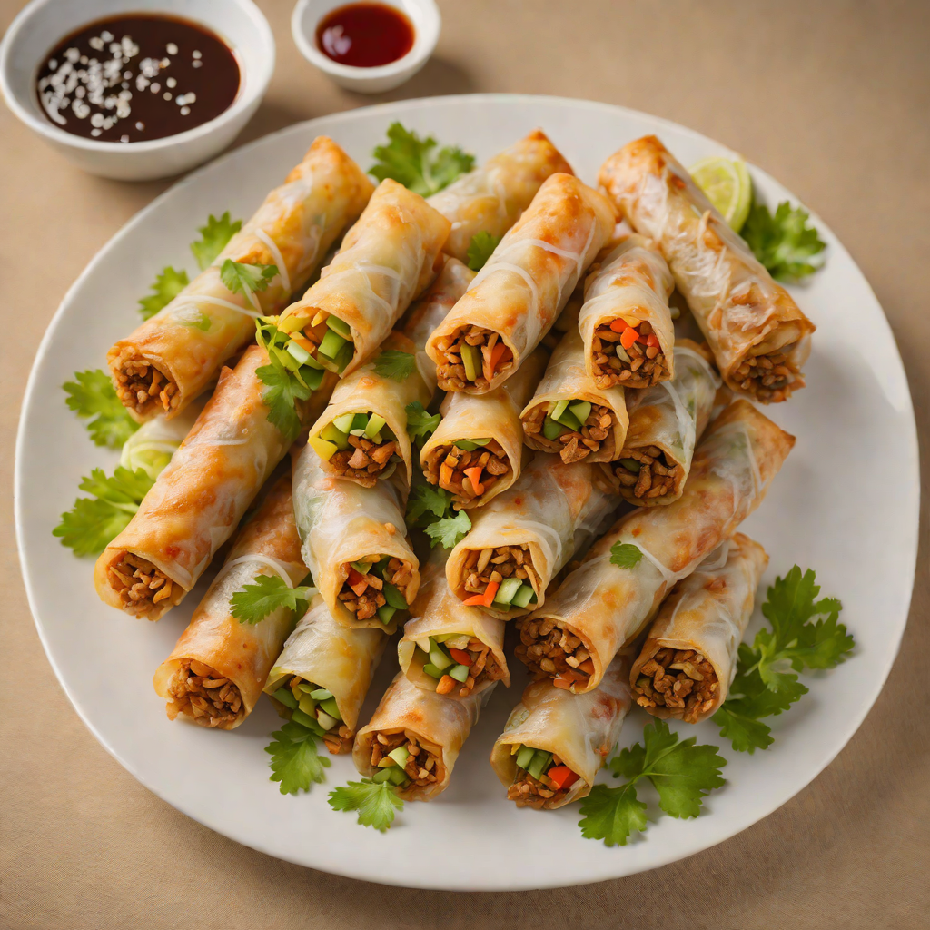 Pan-Fried Spring Rolls with Ground Pork and Vegetables