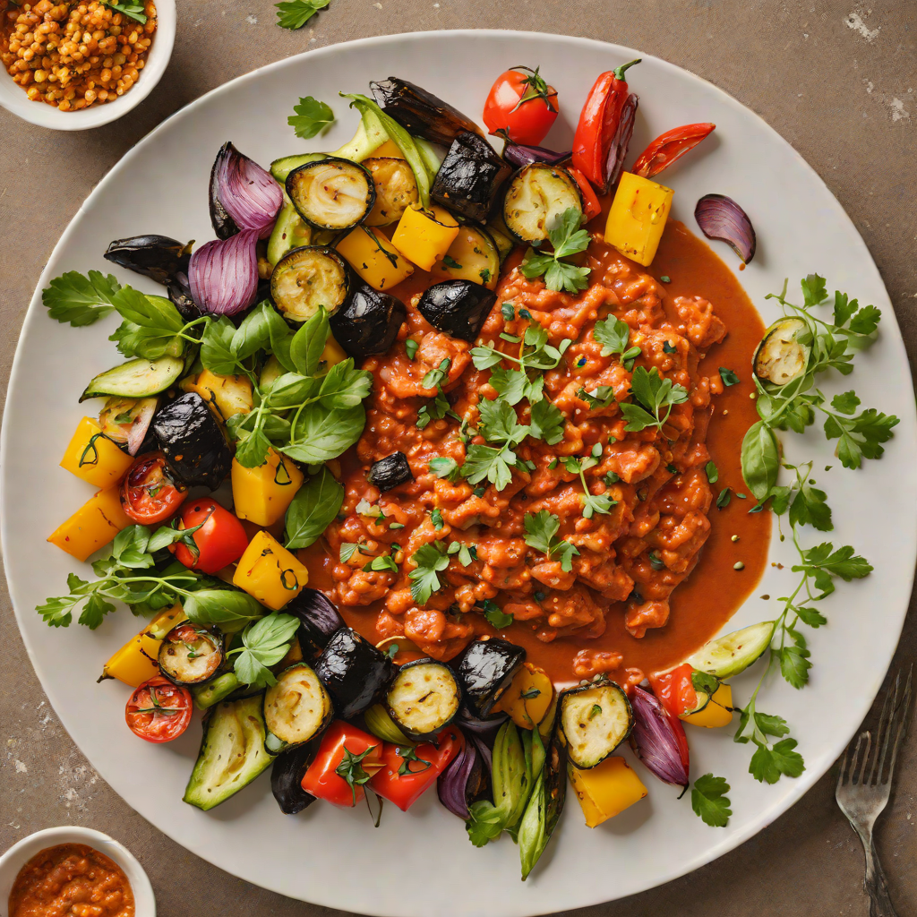Charred Romesco Sauce with Grilled Vegetables