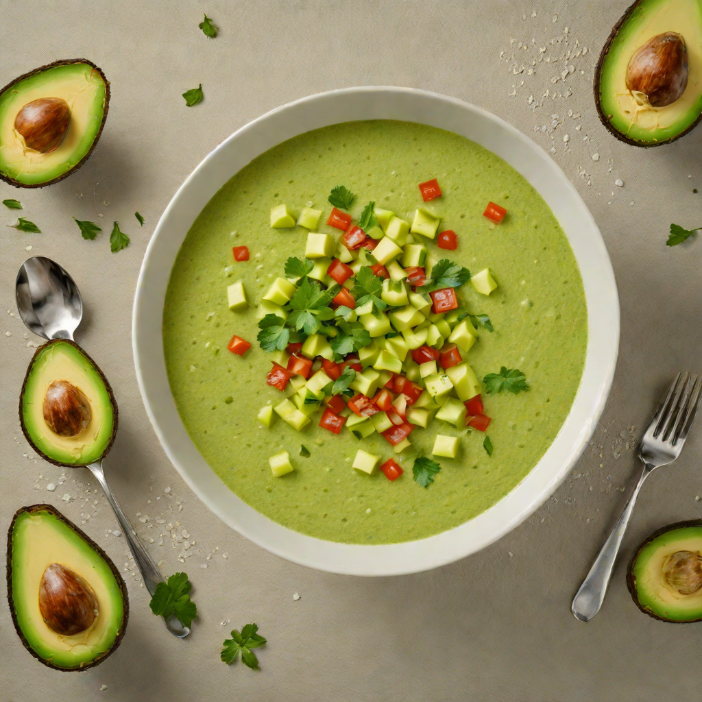 Half-and-Half Avocado and Cucumber Gazpacho