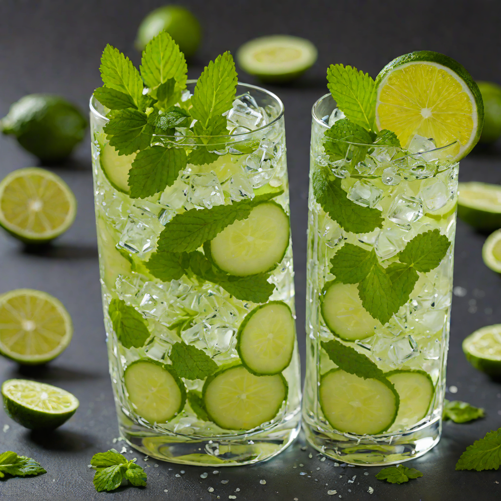Mint and Cucumber Mojito with Fresh Lime
